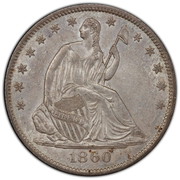 1860-O 50C Liberty Seated Half Dollar PCGS MS61 (CAC)